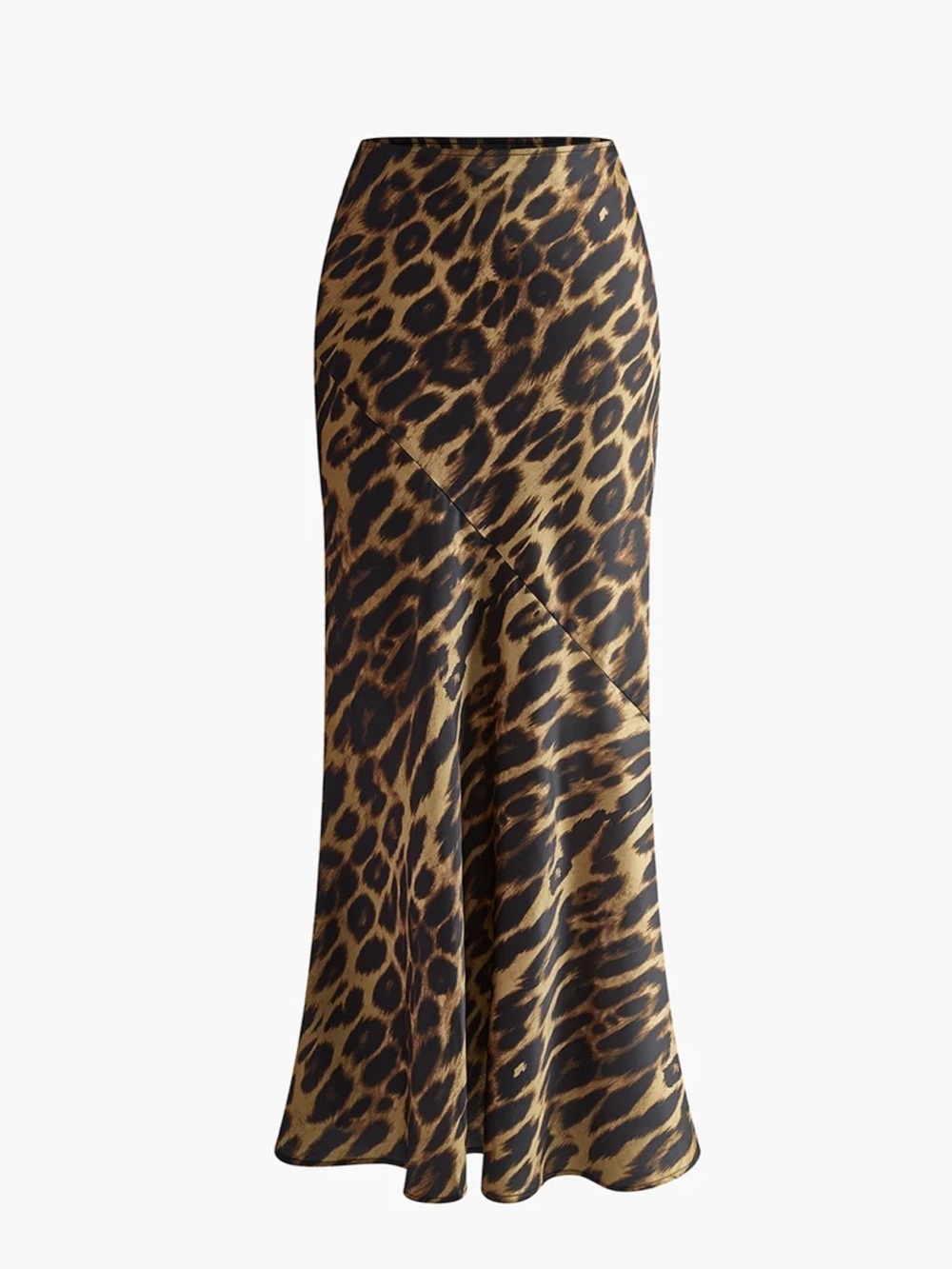 Commense Slim Leopard-Print Maxi Skirt — Black & Brown